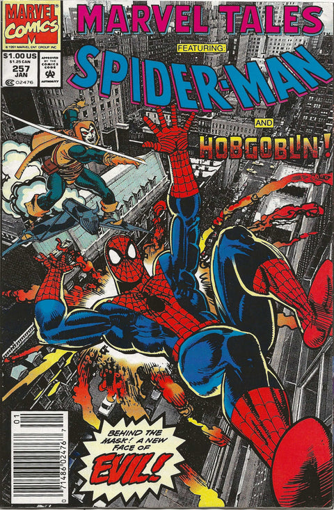 comic book with Spider-man Swinging on his webs chased by Hobgoblin
