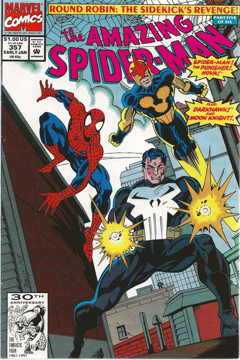 comic book with Spider-Man and other Super Heroes