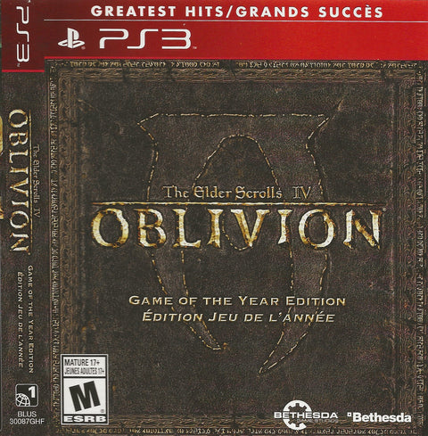 Elder Scrolls IV: Oblivion Greatest Hits - PS3 (In Case)
