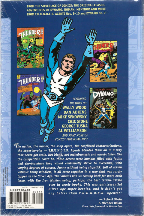 back cover of thunder agents archives volume 3