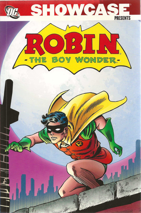 Comic book cover featuring Robin from DC Comics with a city skyline in the background.