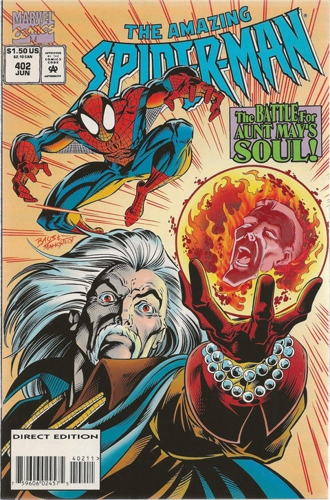 comic book cover with Spider-Man and Villain