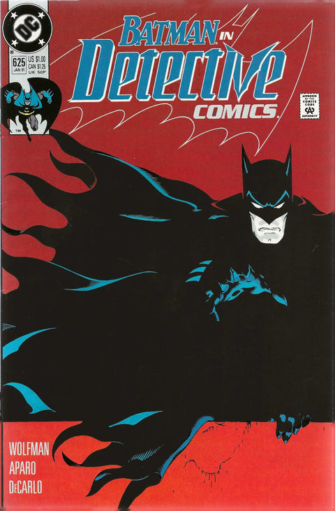 comic book cover of detective comics #625