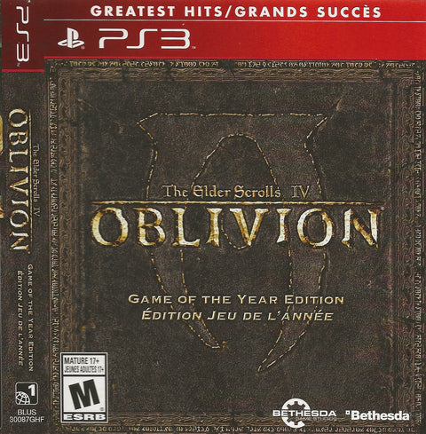 Elder Scrolls IV: Oblivion Greatest Hits - PS3 (In Case)