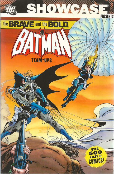 Comic book cover featuring Batman and a female superhero in a desert setting with a 'DC Showcase' title.