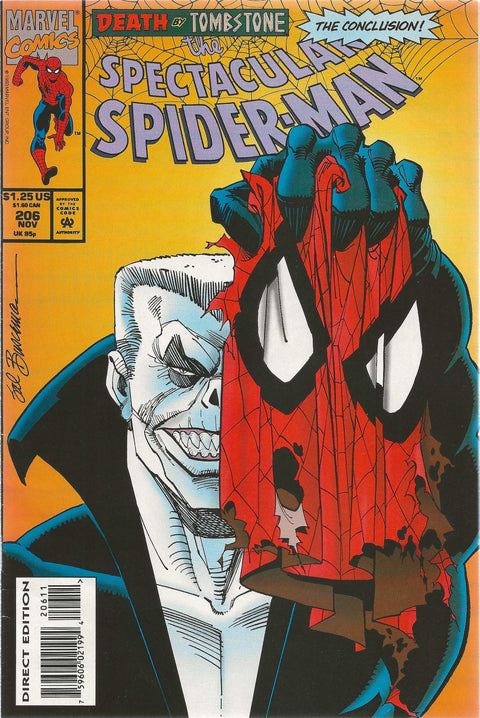 comic book cover of spectacular spider-man #206
