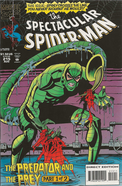 comic book cover of spectacular spider-man #215