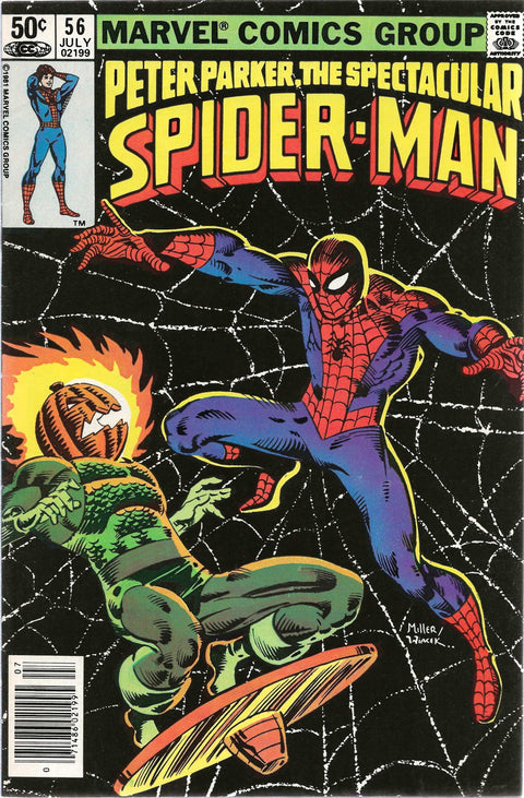 comic book cover of Spectacular Spider-Man 56