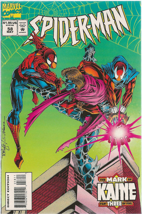 comic book cover of spider man 58